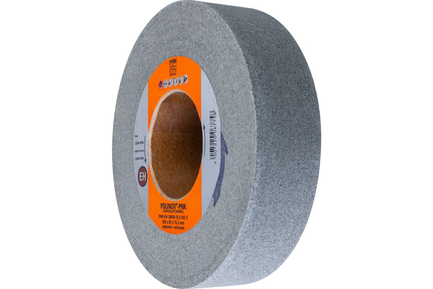 Picture of Pferd Polinox® Convolute Wheel, 8" X 2 X 3, Fine, Extra-Hard, 10Sf, Silicon Carbide